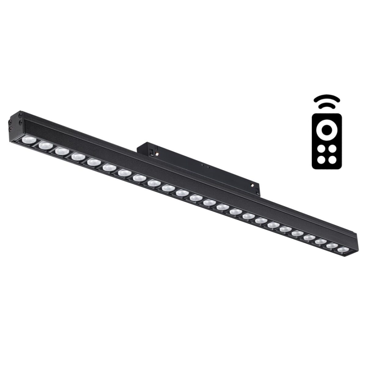 358624 SHINO NT21 064 черный Трековый низковольтный св-к диммируемый с ДУ, со сменой цв.температуры IP20 LED 3000~6500К 24W 48V FLUM — изображение 1