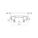 135192 NT23 086 белый Интрудер (профиль) для встраивания однофазного трека в натяжной потолок, 2м IP20 — изображение 2