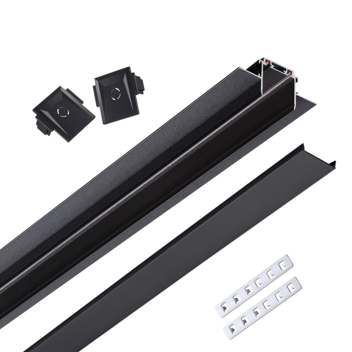 135199 SHINO NT23 044 черный Низковольтный шинопровод для встраиваемого монтажа в ГКЛ 2м IP20 48V SMAL — изображение 1