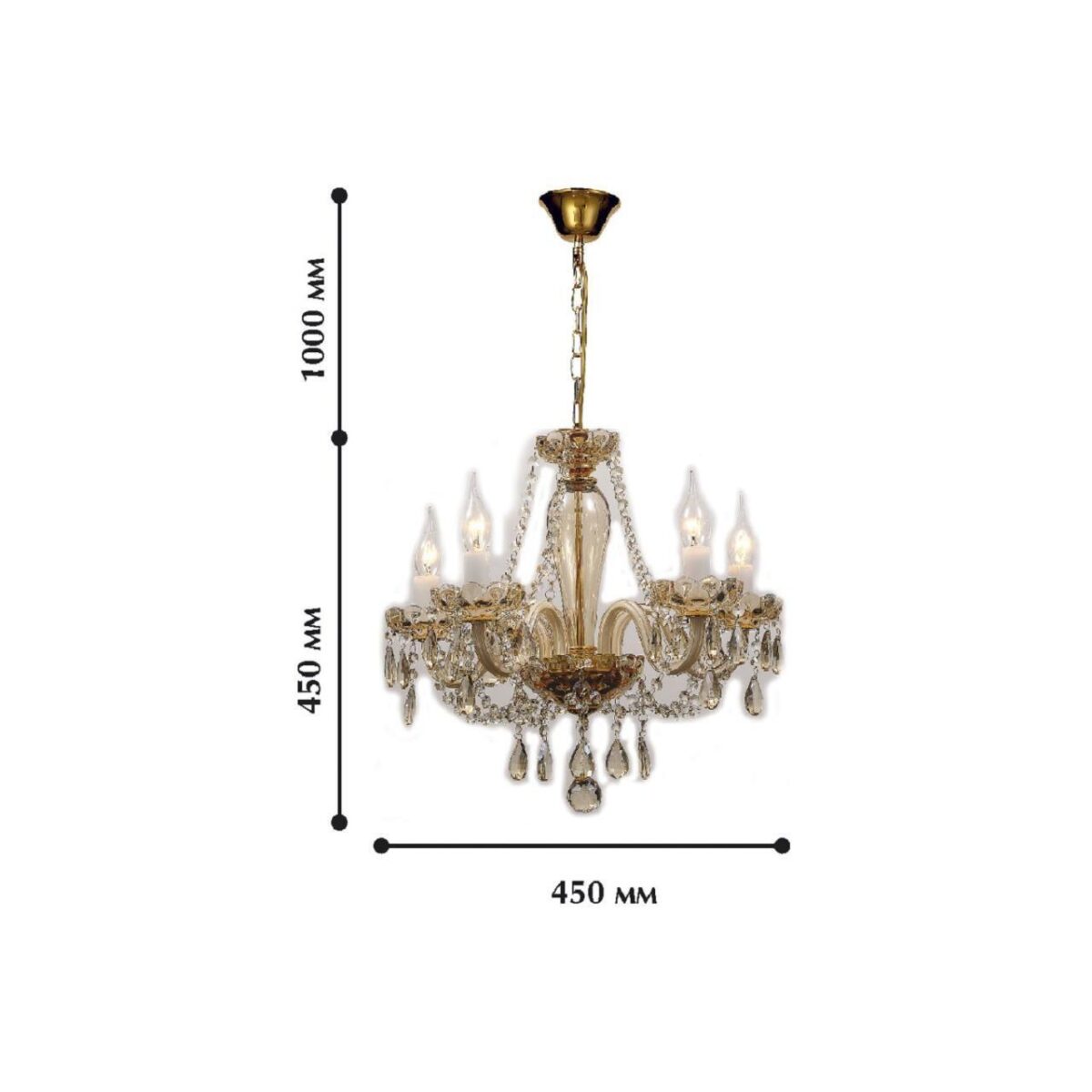 1738-5P, люстра подвесная, D450xH450/1450, 5xE14x40W, excluded — изображение 2