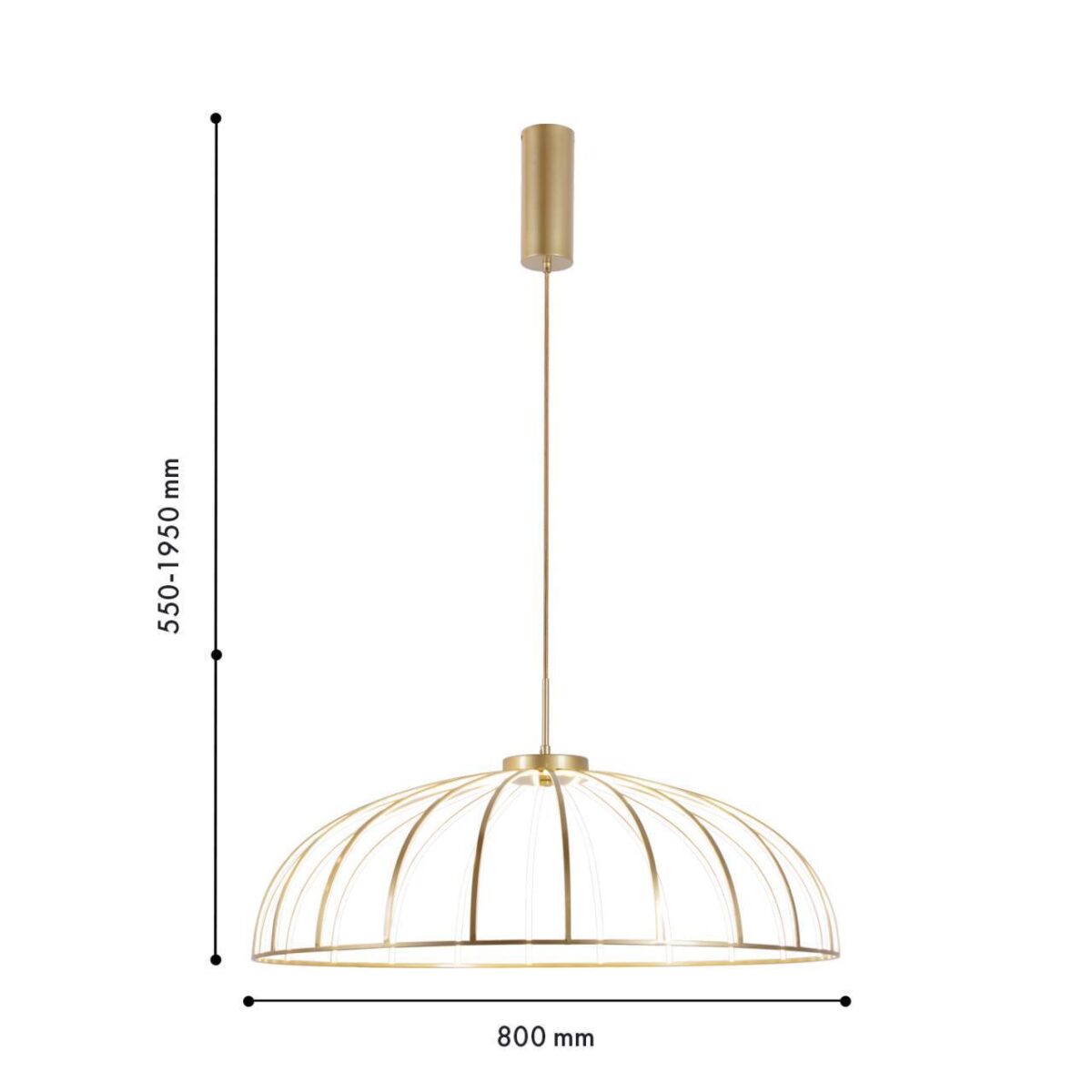 4286-8P, подвесная люстра, D800xH550/1950, LEDx70W, 7000LM, 4000K, included — изображение 3