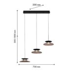 4372-3P, подвесная люстра, L700xW200xH300/1800, 3xLEDx4.3W, 910LM, 4000K, CRI>90, included — изображение 3