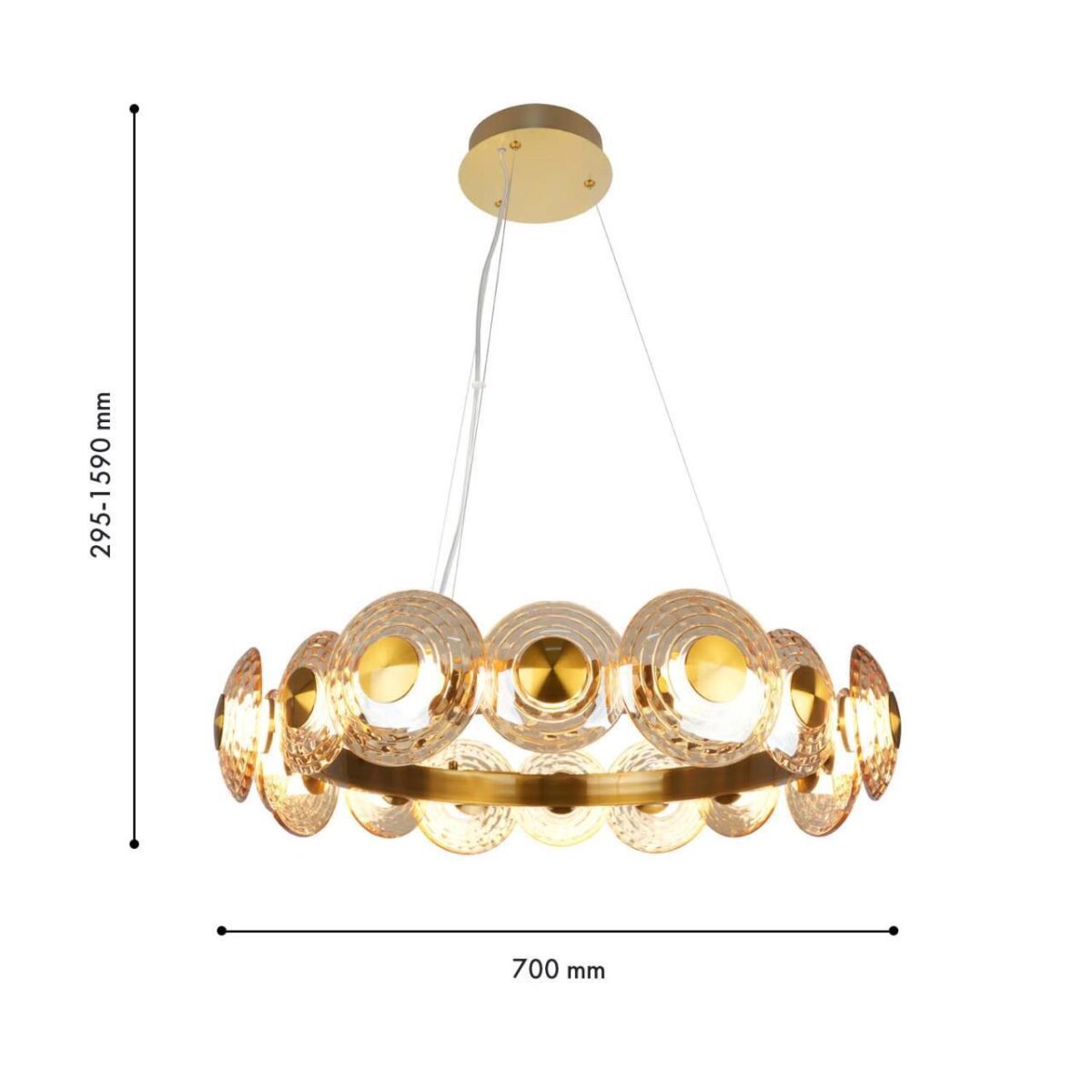 4641-16P, подвесная люстра, D700xH295/1590, LEDx72W, 8217LM, 4000K, included — изображение 2