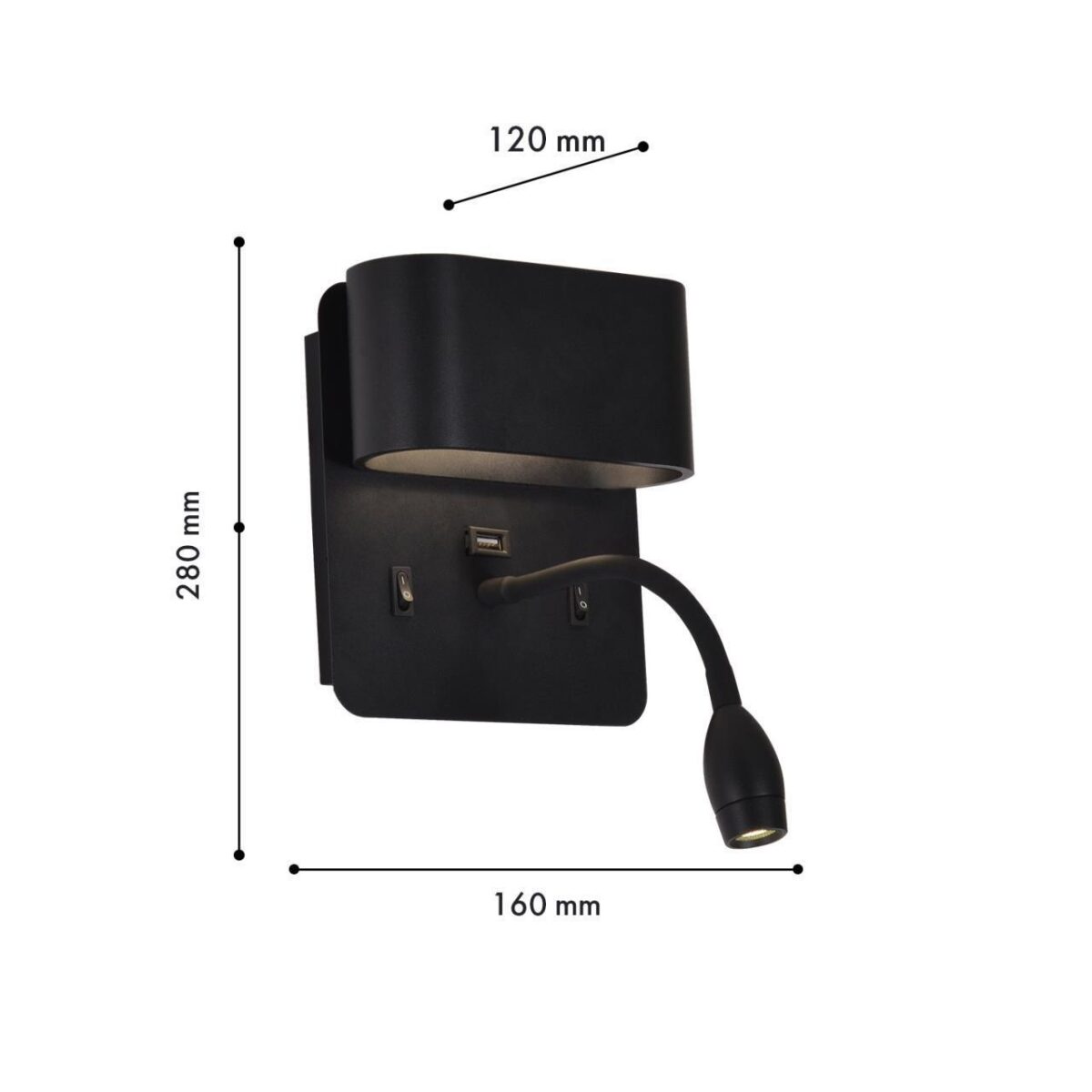 4476-2W, настенный светильник, D120xW160xH280, LEDx4W + LEDx1.5W, 220LM, 4000K, included, switch — изображение 3