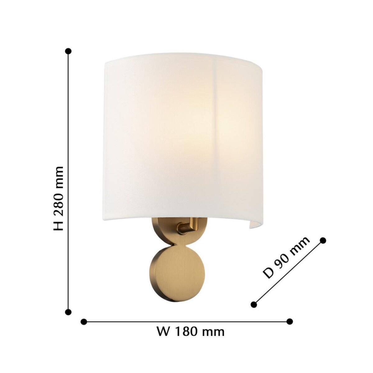 2624-1W, настенный светильник, D90xW180xH280, 1xE14x40W, excluded — изображение 3