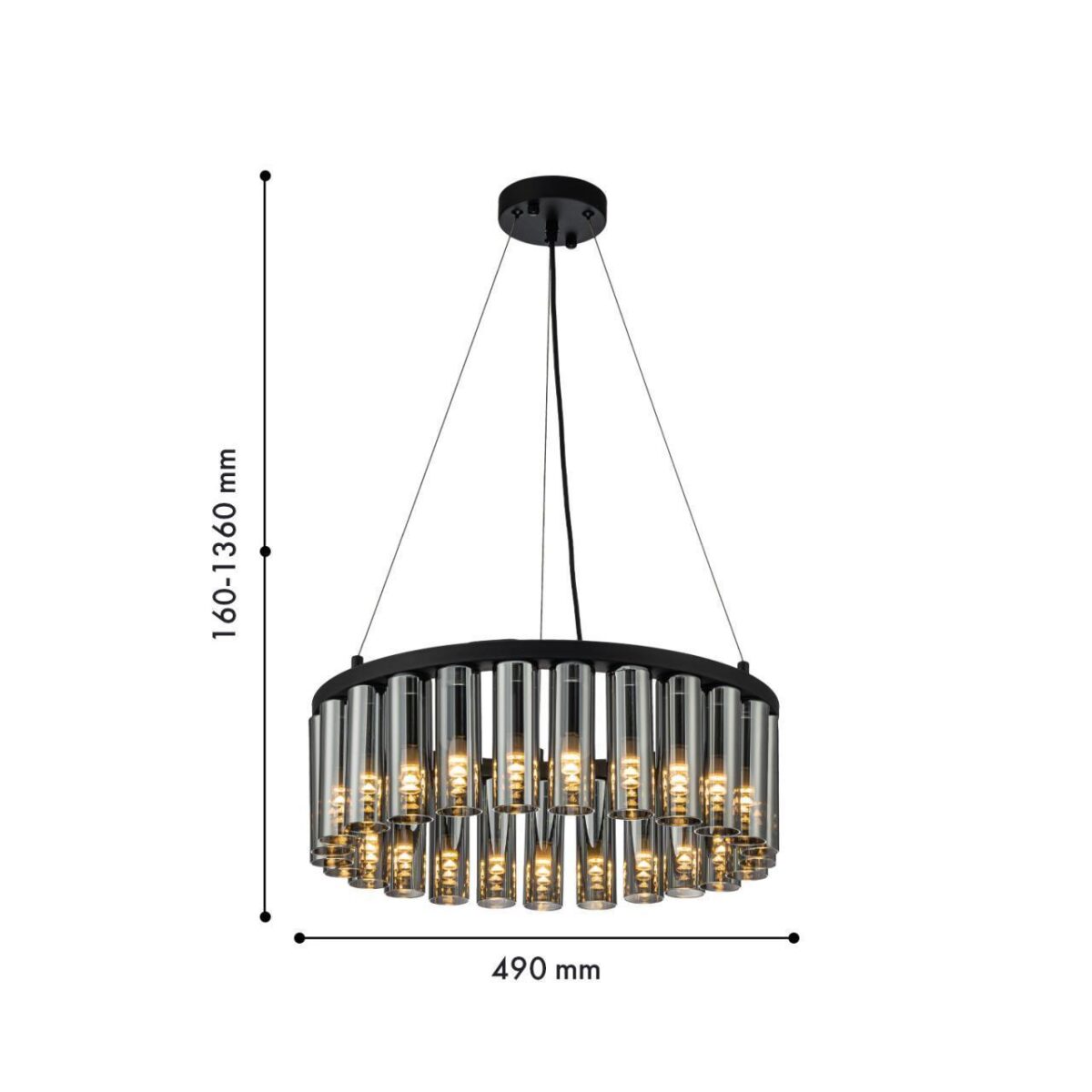 4503-25P, подвесная люстра, D490xH160/1360, 25xG9LEDx2W, 1750LM, 3000K, included — изображение 10