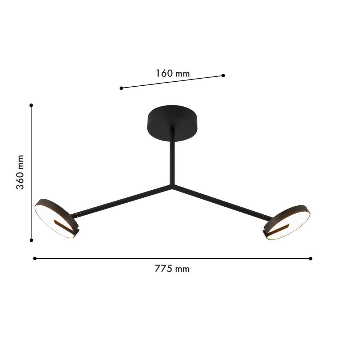 4401-2C, потолочная люстра, L775xW160xH360, 2xLEDx12W, 2100LM, 3000K, IP20, included — изображение 2