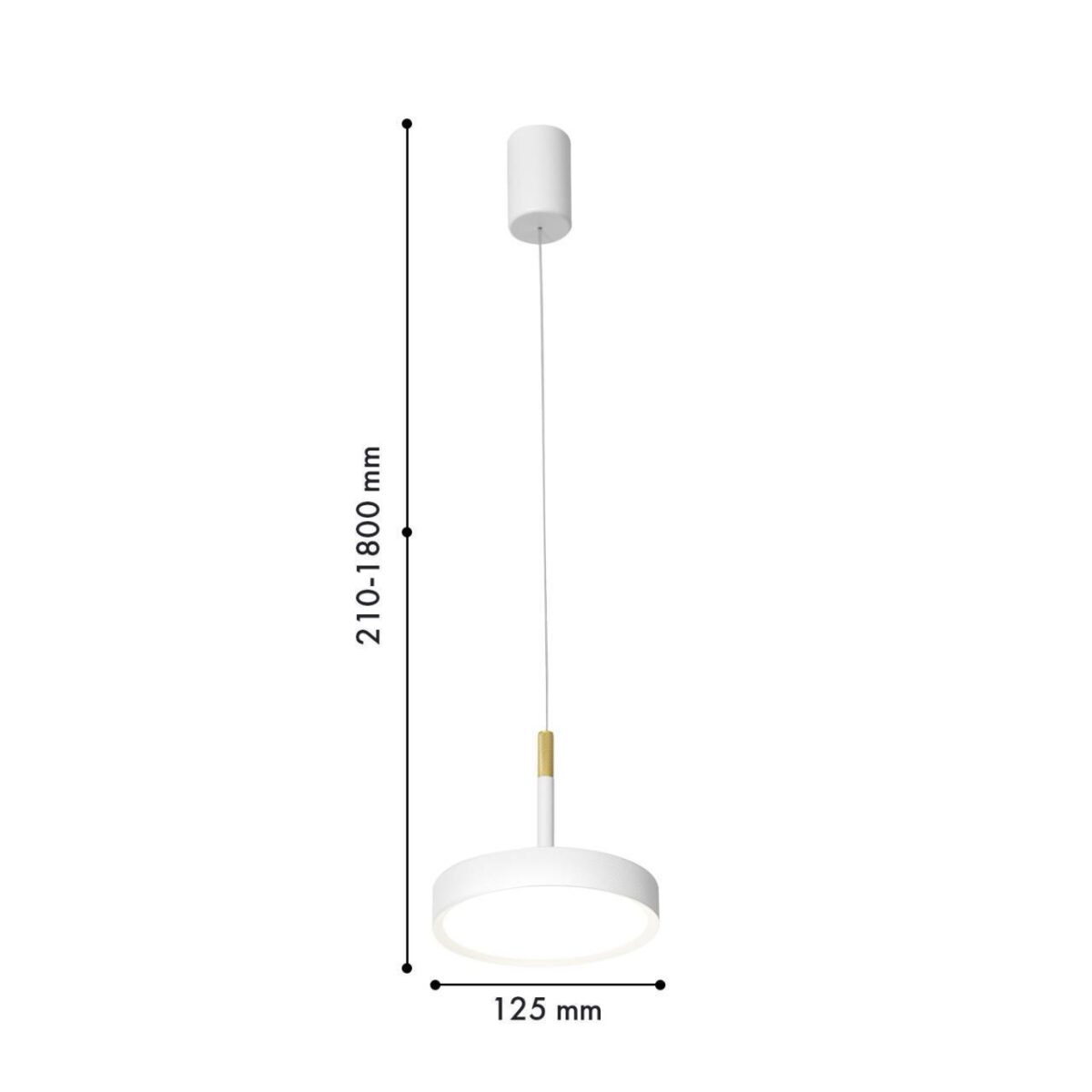 4505-1P, подвес, D125xH210/1800, LEDx10W, 650LM, 4000K, CRI>90, included, dimmer — изображение 2