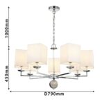 2821-7P, подвесная люстра, D790xH455/1520(H560/1625), 7xE14x40W, excluded — изображение 10