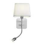 1687-2W, настенный светильник, D215xW180xH460, 1xE14x40W, excluded + 1xLEDx1W, 80LM, 4000K, included, switch