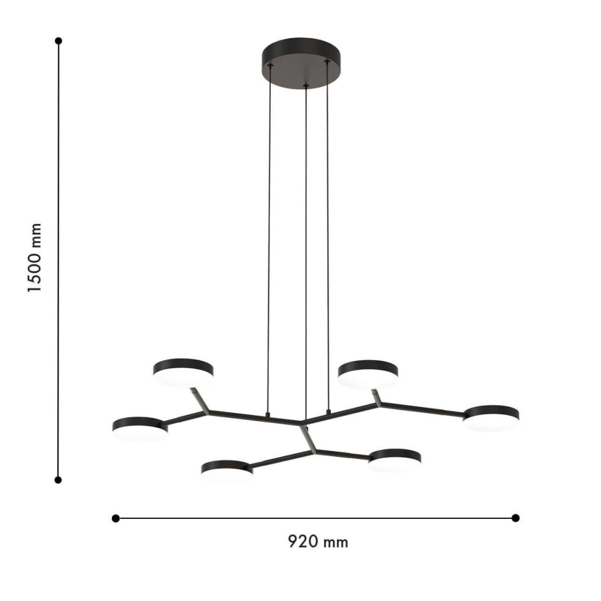 4632-6P, подвесная люстра, L870xW820xH200/1500, 6xLEDx6W, 1900LM, 4000K, included — изображение 3