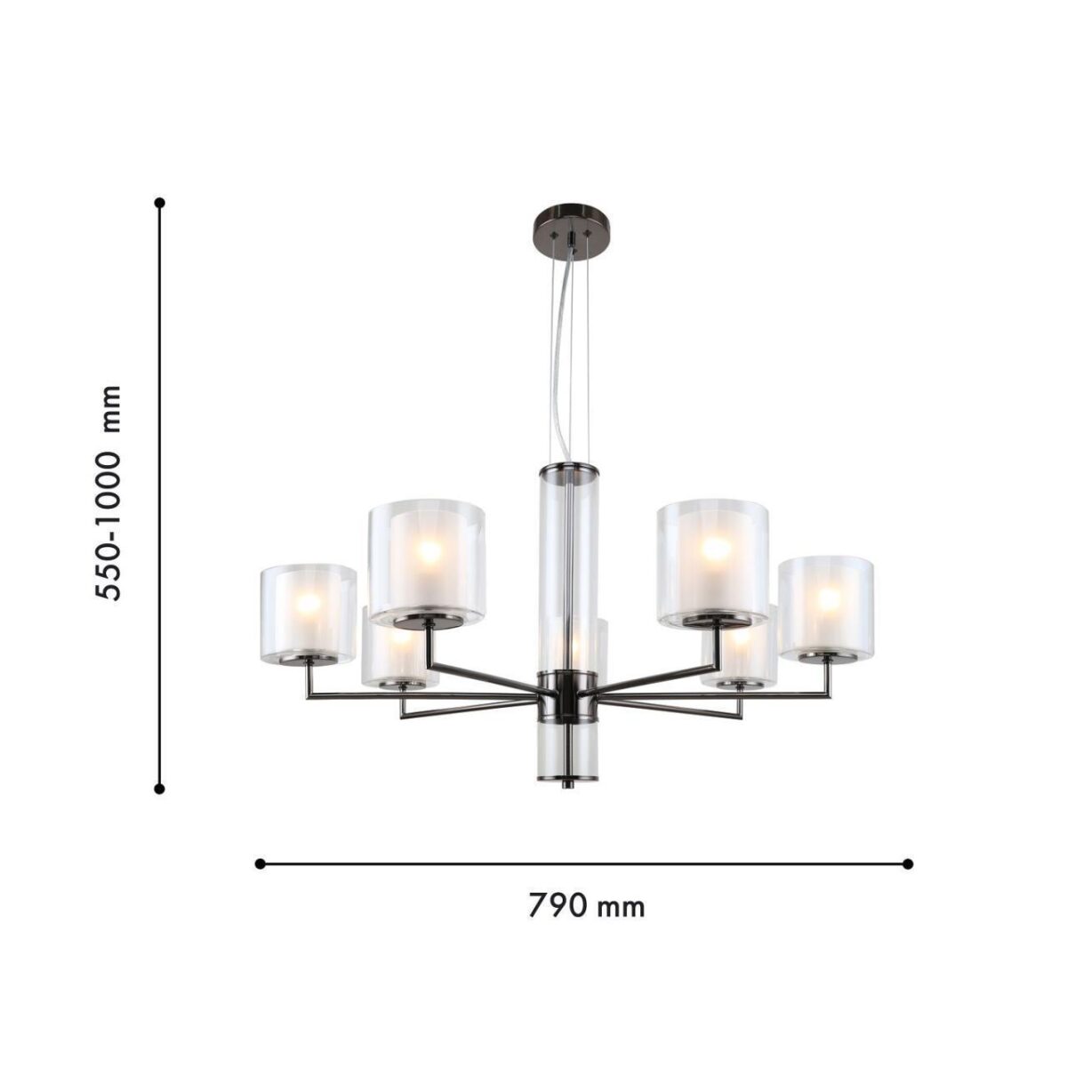 4087-7P, подвесная люстра, D790xH550/1000, 7xE14x40W, excluded — изображение 3