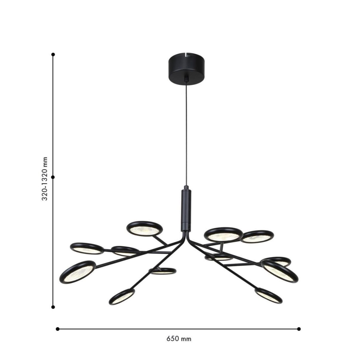 4252-12P, подвесная/потолочная люстра, D650xH320/1320, 12xLEDx3W, 3060LM, 4000K, included — изображение 4