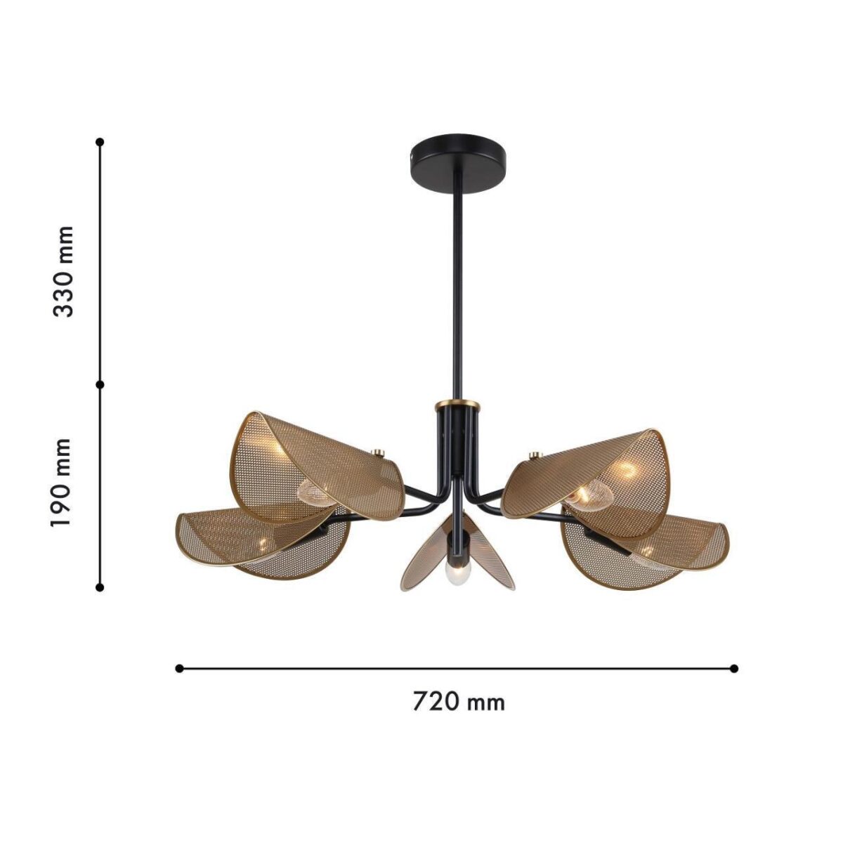 4082-5P, подвесная люстра, D720xH520, 5xE14x40W, excluded — изображение 3