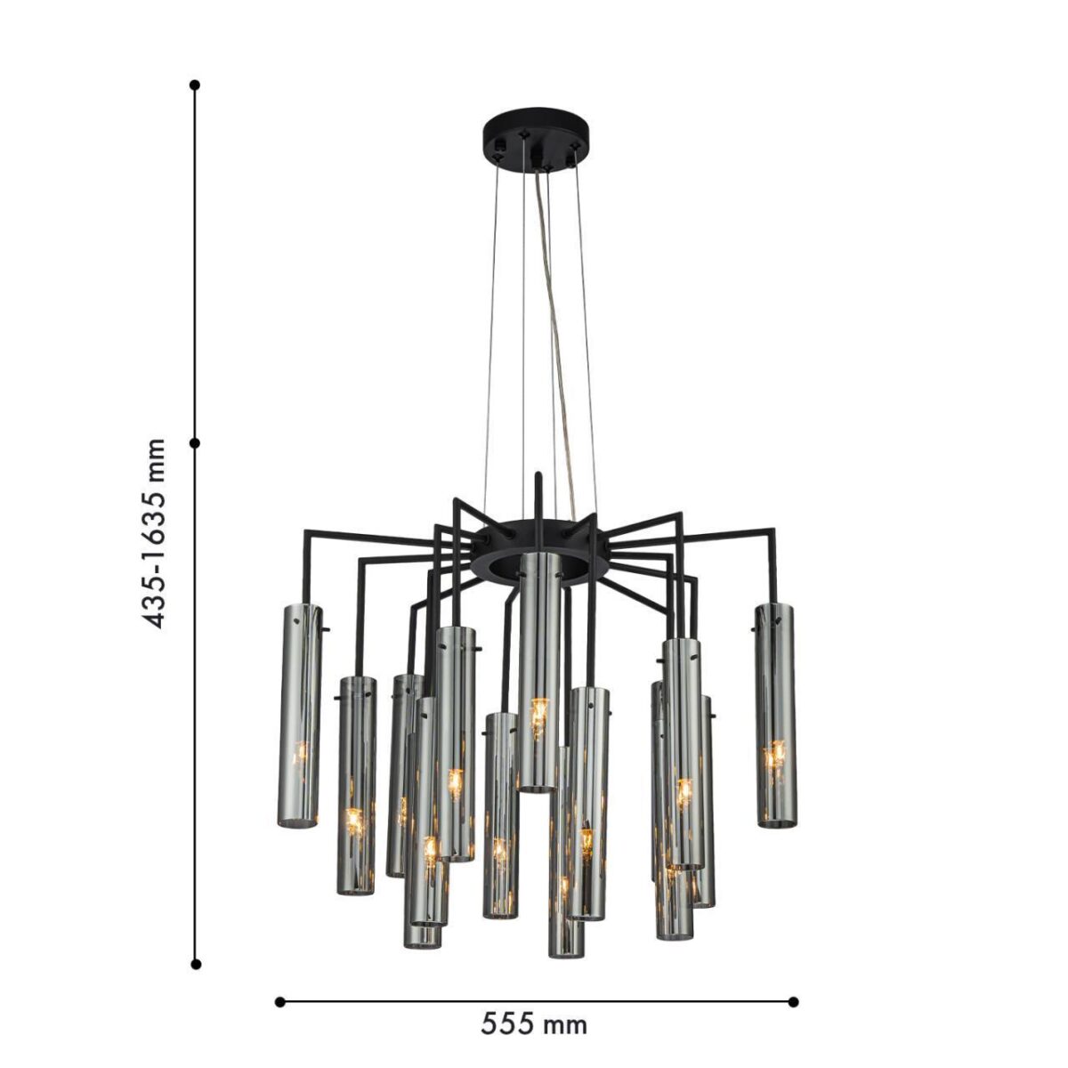 4501-15P, подвесная люстра, D555xH435/1635, 15xG9x25W, excluded — изображение 3
