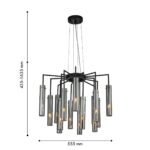 4501-15P, подвесная люстра, D555xH435/1635, 15xG9x25W, excluded — изображение 3