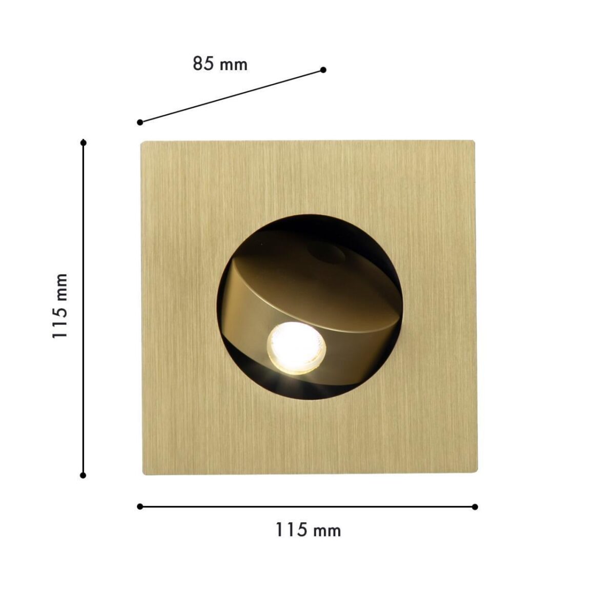4279-1W, настенный светильник, D85xW115xH115, cutout:L82xW80, LEDx3W, 150LM, 4000K, included, switch — изображение 3