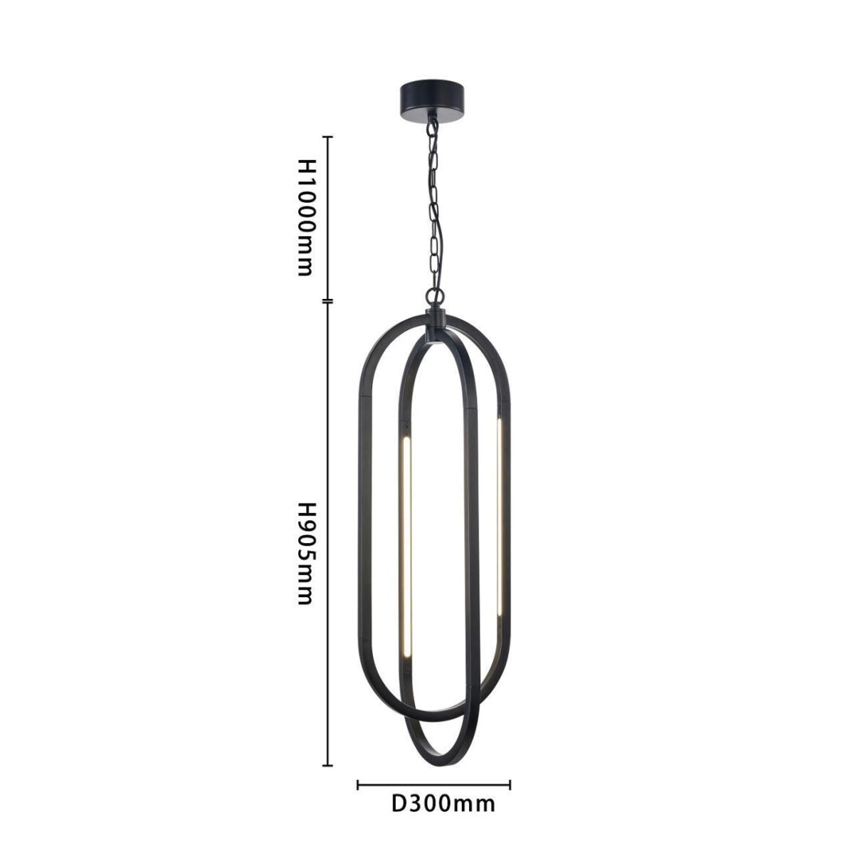 4009-4P, подвес, D300xH1000/2000, 2xLEDx7.2W + 2xLEDx6.5W, 2635LM, 4000K, included — изображение 3