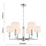 2607-6P, подвесная люстра, D660xH300/1350, 6xE14x40W, excluded — изображение 3