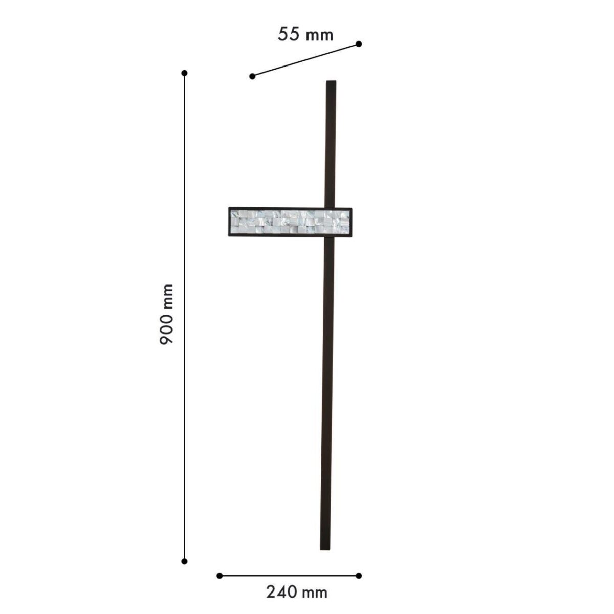 4704-2W, настенный светильник, D55xW240xH900, LEDx20W, 880LM, 4000K, included — изображение 3