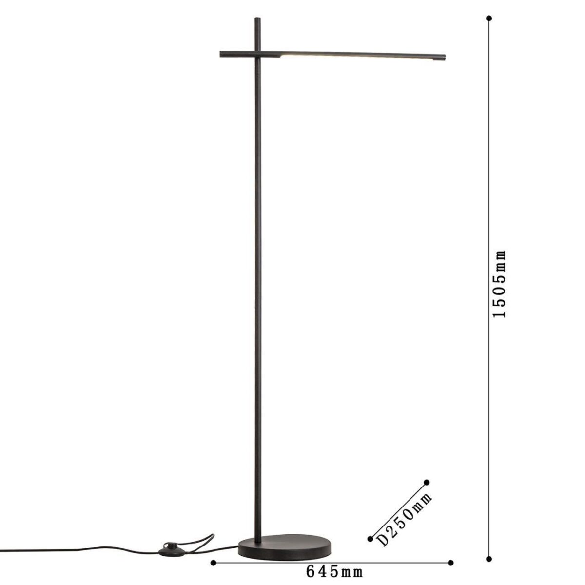 4519-1F, напольный светильник, L645xW250xH1505, LEDx15W, 1200LM, 4000K, included, switch — изображение 2