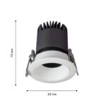 4415-1C, врезной светильник, D65xH70, cutout:D55, LEDx7W, 600LM, 3000K, IP20, CRI>90, beam angle:36, included — изображение 2