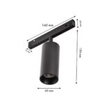 4582-1U, трековый светильник, D60xL145xH130, LEDx18W, 48V, 1020LM, 2700-5700K, CRI>90, beam angle:36, included — изображение 3