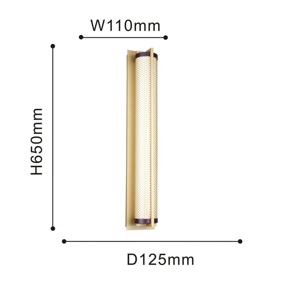 4190-1W, настенный светильник, D125xW110xH650, LEDx19W, 1615LM, 4000K, included — изображение 3