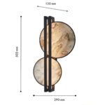 4593-2W, настенный светильник, D130xW290xH500, LEDx24W, 336LM, 4000K, CRI>90, included — изображение 2