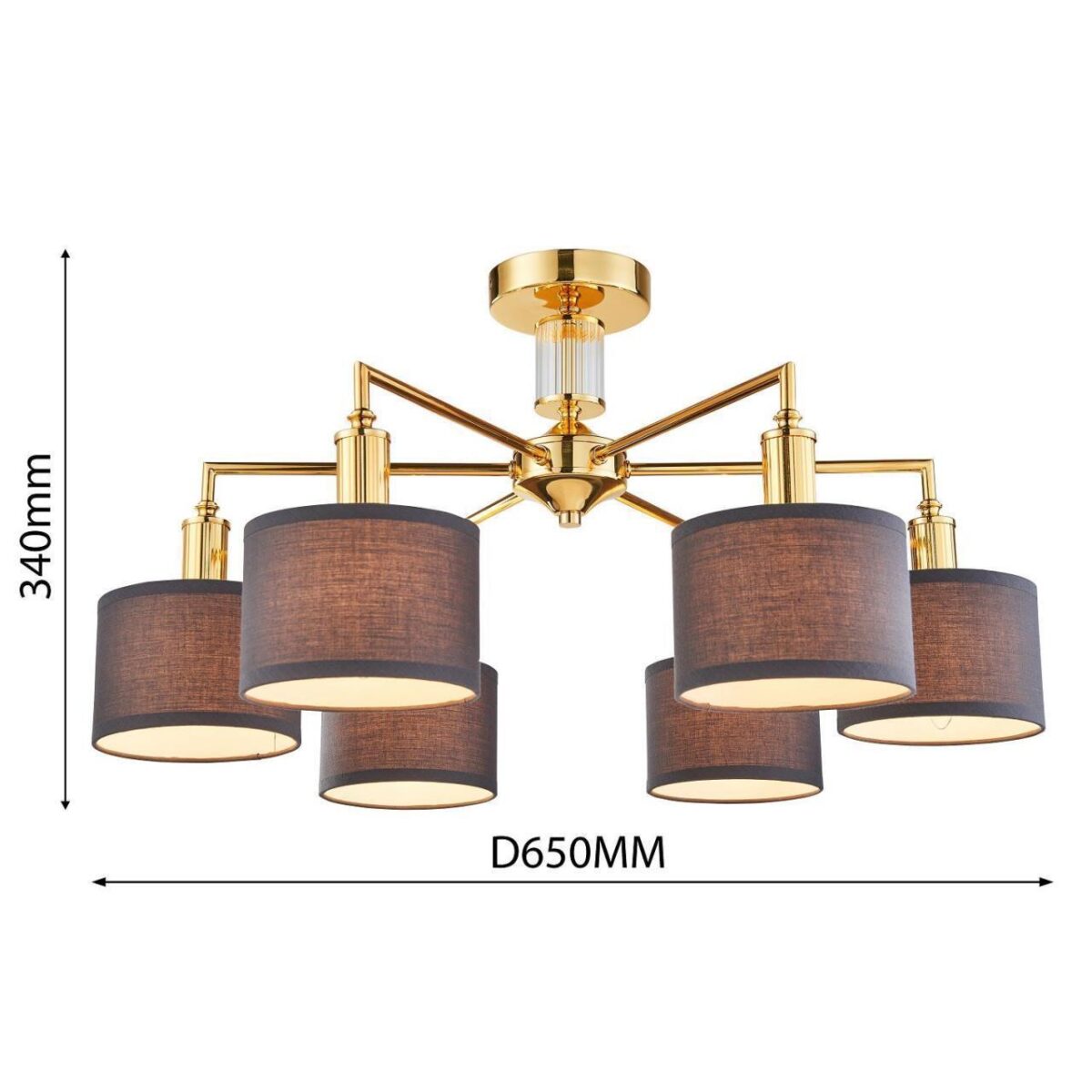 2612-6P, потолочная люстра, D650xH340, 6xE14x40W, excluded — изображение 3