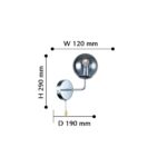 2345-1W, настенный светильник, D190xW120xH290, 1xE14x40W, excluded, switch — изображение 3