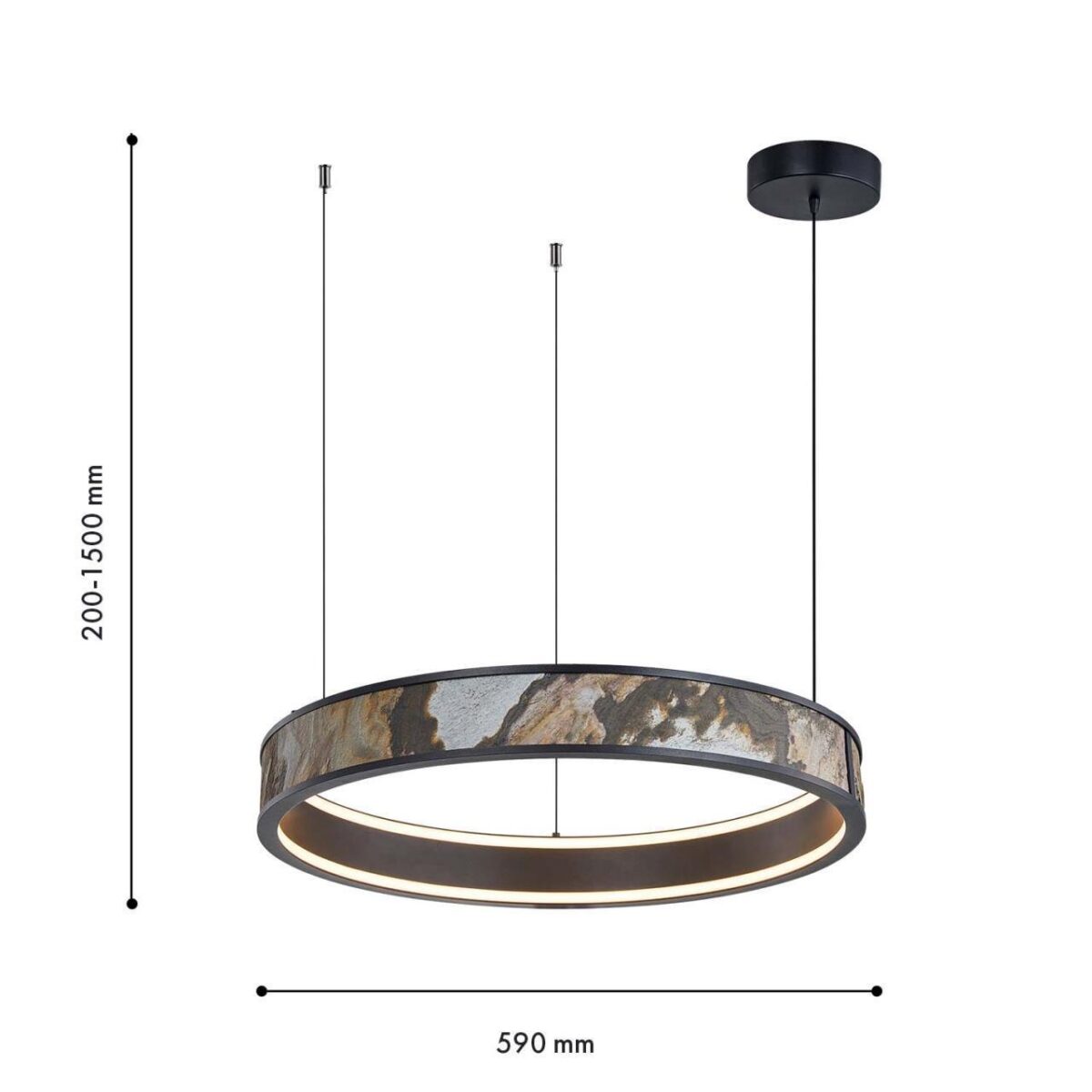 4598-1P, подвесная люстра, D590xH300/1500, LEDx40W, 440LM, 4000K, CRI>90, included — изображение 2