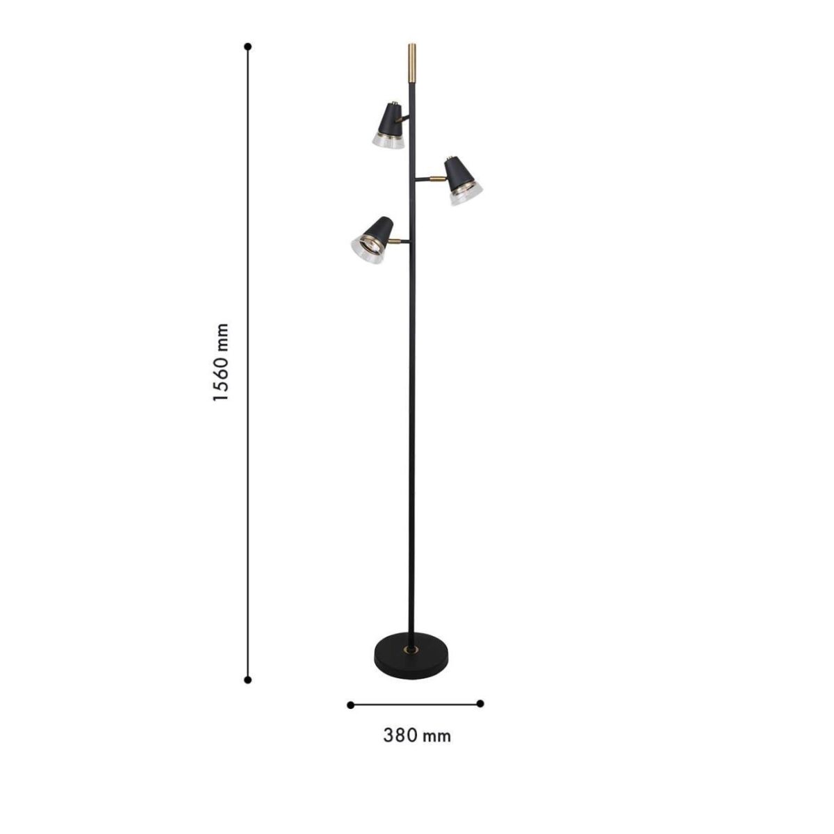 4618-3F, напольный светильник, D380xH1560, 3xGU10x35W, excluded — изображение 3