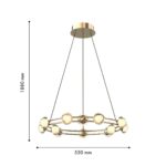 4382-12P, подвесная люстра, D550xH1880, 12xLEDx3.3W, 2800LM, 4000K, CRI>90, included — изображение 3