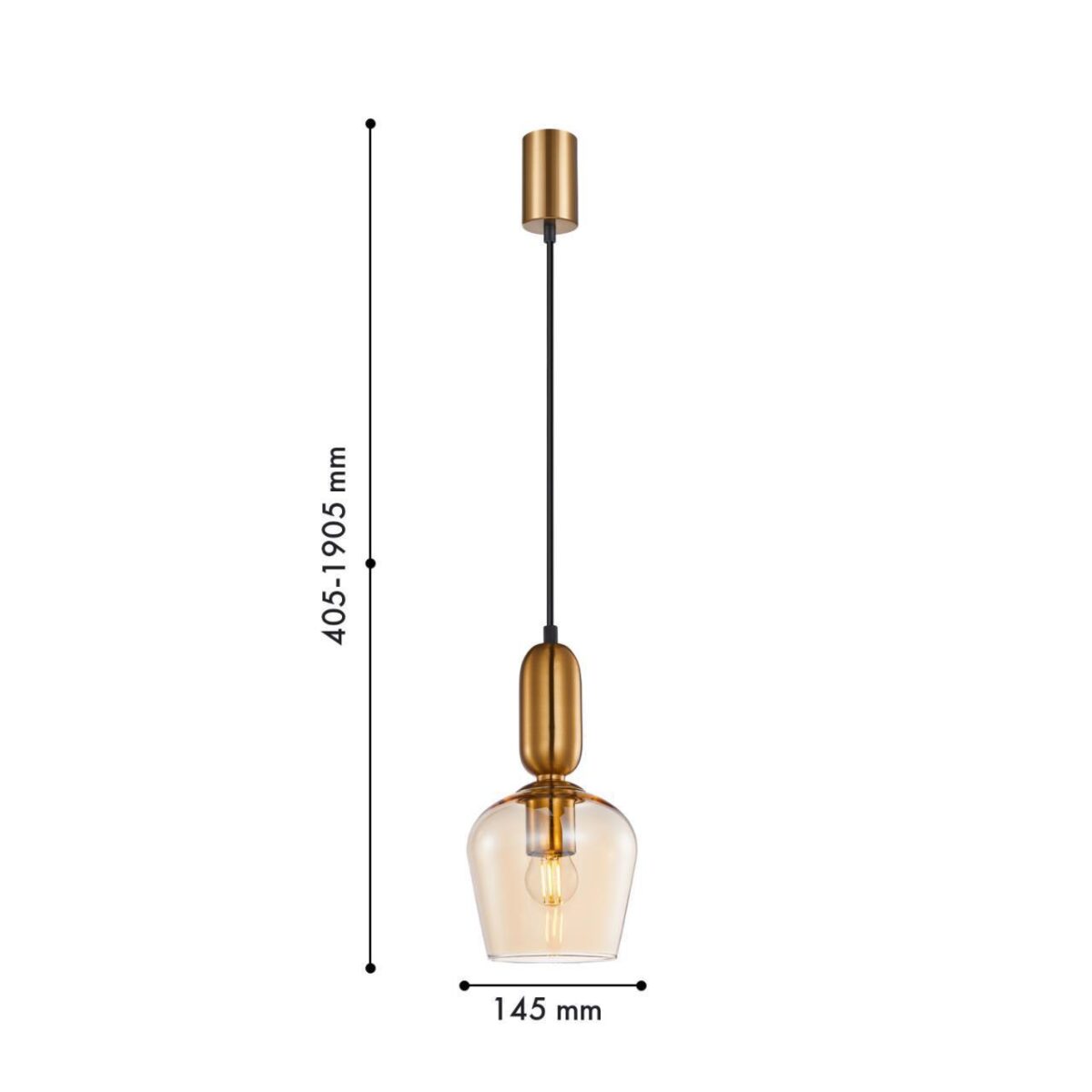 4352-1P, подвес, D145xH405/1905, 1xE27x40W, excluded — изображение 2