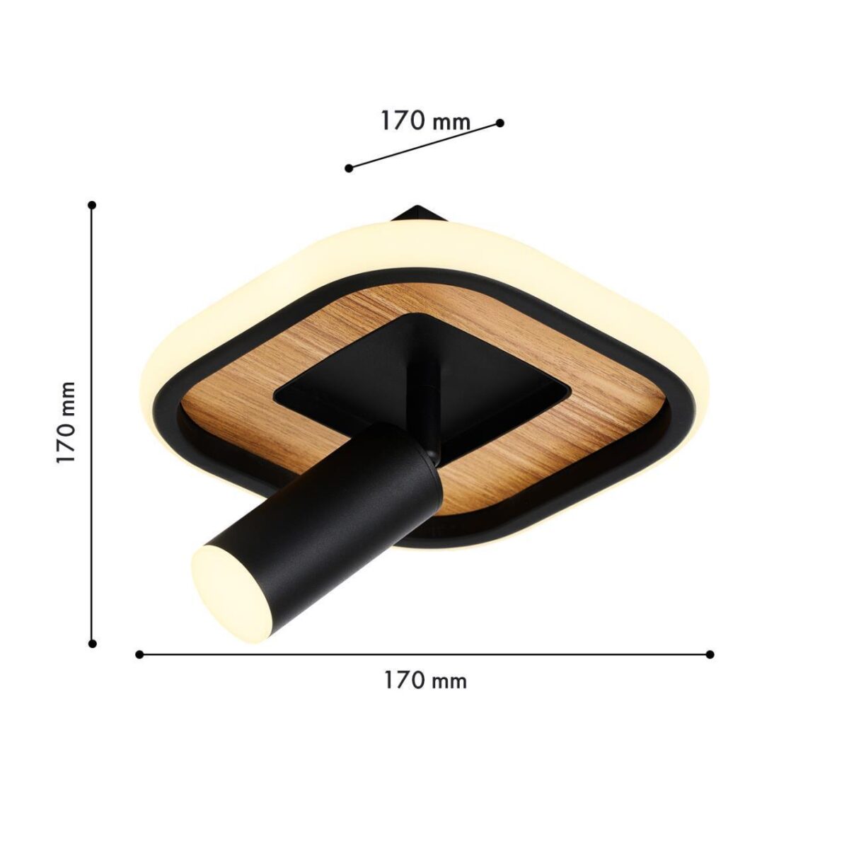 4439-1C, потолочный светильник, L170xW170xH170, LEDx12W, 1200LM, 4000K, included — изображение 3