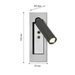 4496-1W, настенный светильник, D65xW55xH155, LEDx3W, 200LM, 4000K, included, switch — изображение 2