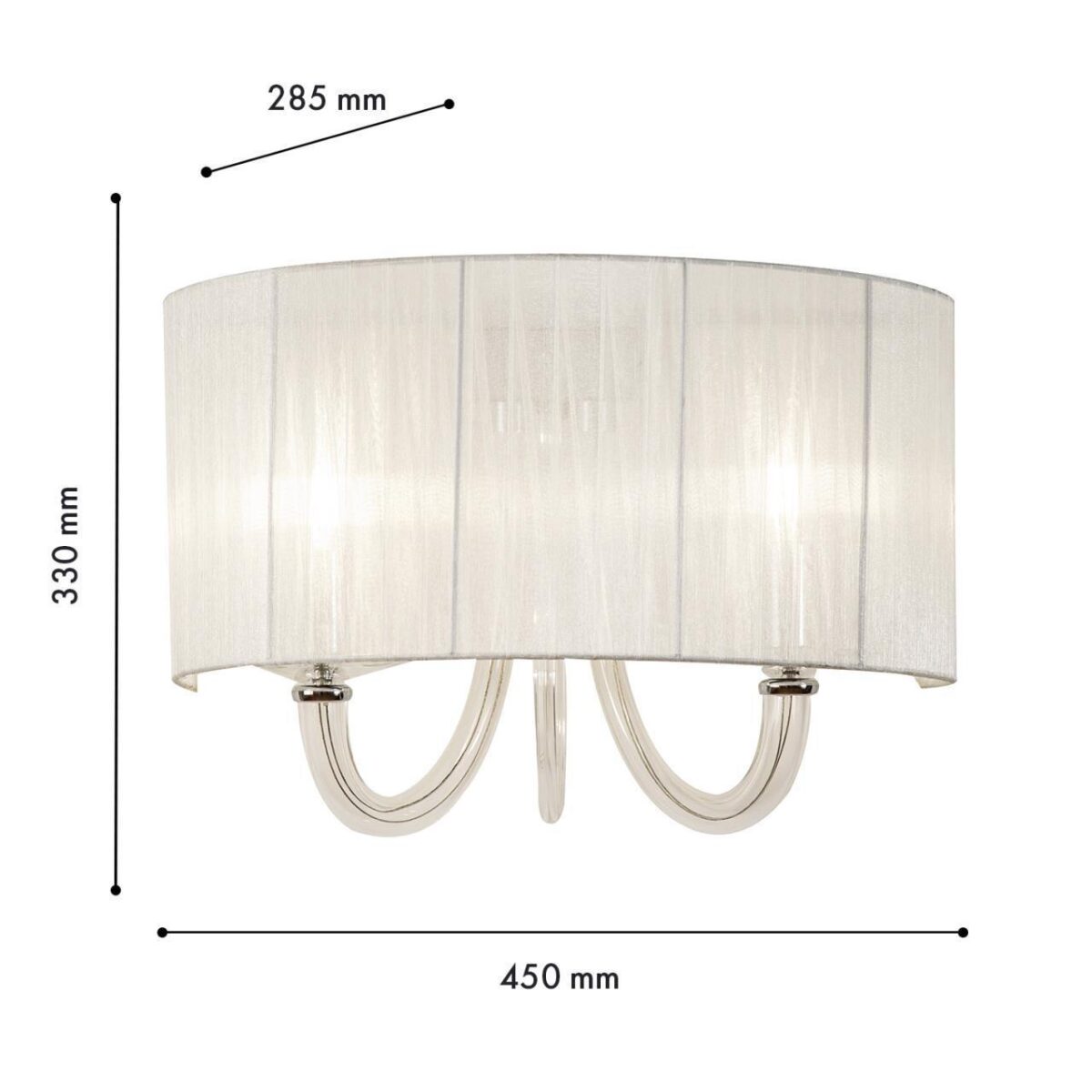 1698-2W, настенный светильник, D285xW450xH330, 2xE14x40W, excluded — изображение 2