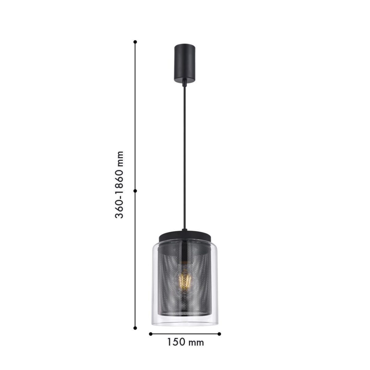 4347-1P, подвес, D150xH360/1860, 1xE27x40W, excluded — изображение 2