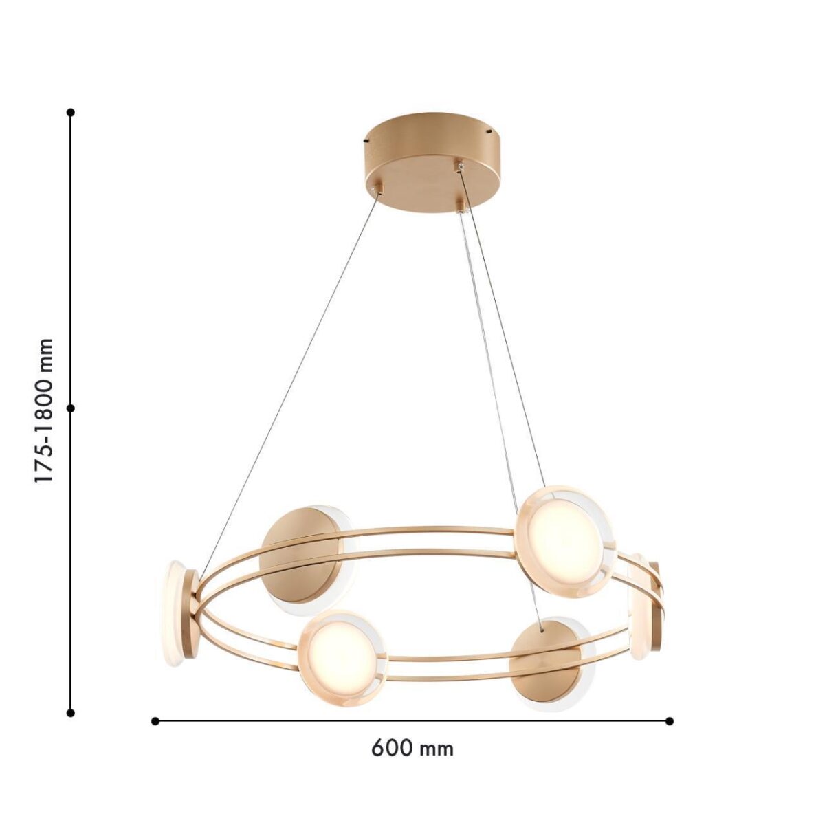 4334-6P, подвесная люстра, D600xH175/1800, 6xLEDx4W, 1920LM, 4000K, included — изображение 2