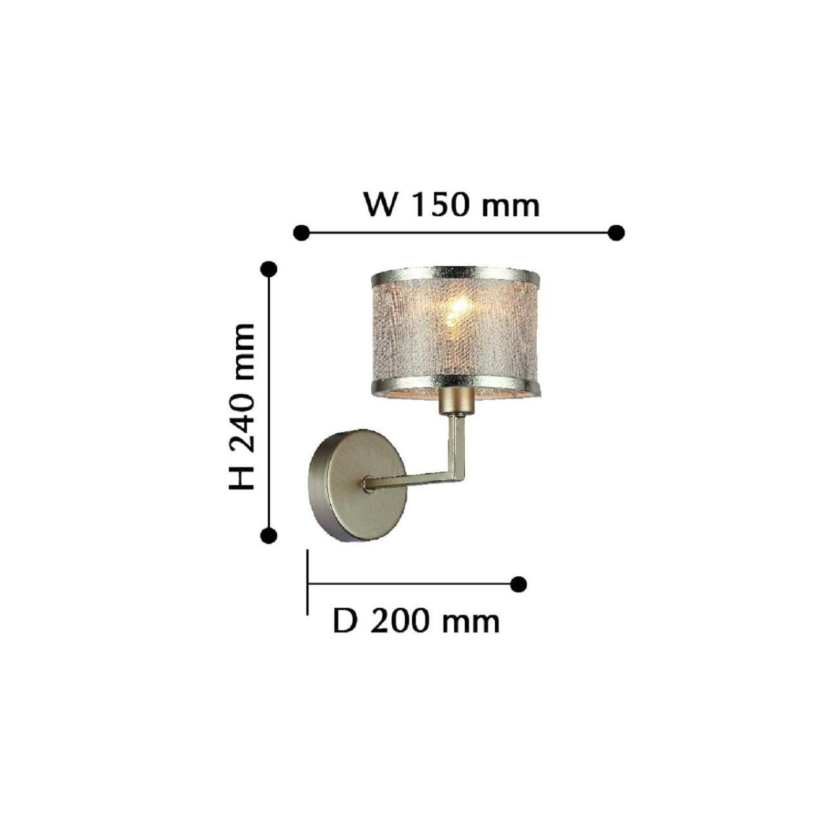 2487-1W, настенный светильник, L200xW150xH240, 1xE14x40W, excluded — изображение 3