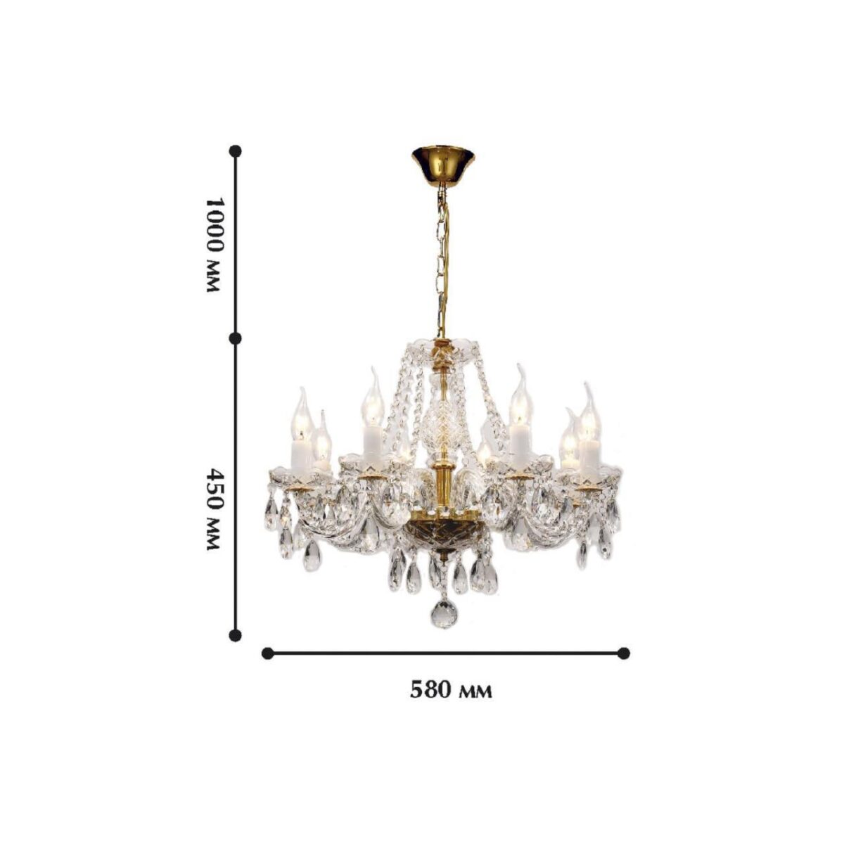 1735-8P, люстра подвесная, D580xH450/1450, 8xE14x40W, excluded — изображение 2