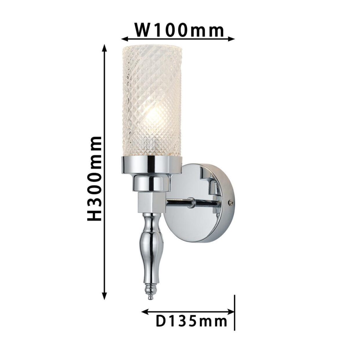 2813-1W, настенный светильник, D135xW100xH305, 1xE14x40W, excluded — изображение 3