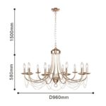 2591-12P, подвесная люстра, D960xH580/2080, 12xE14x40W, excluded — изображение 3