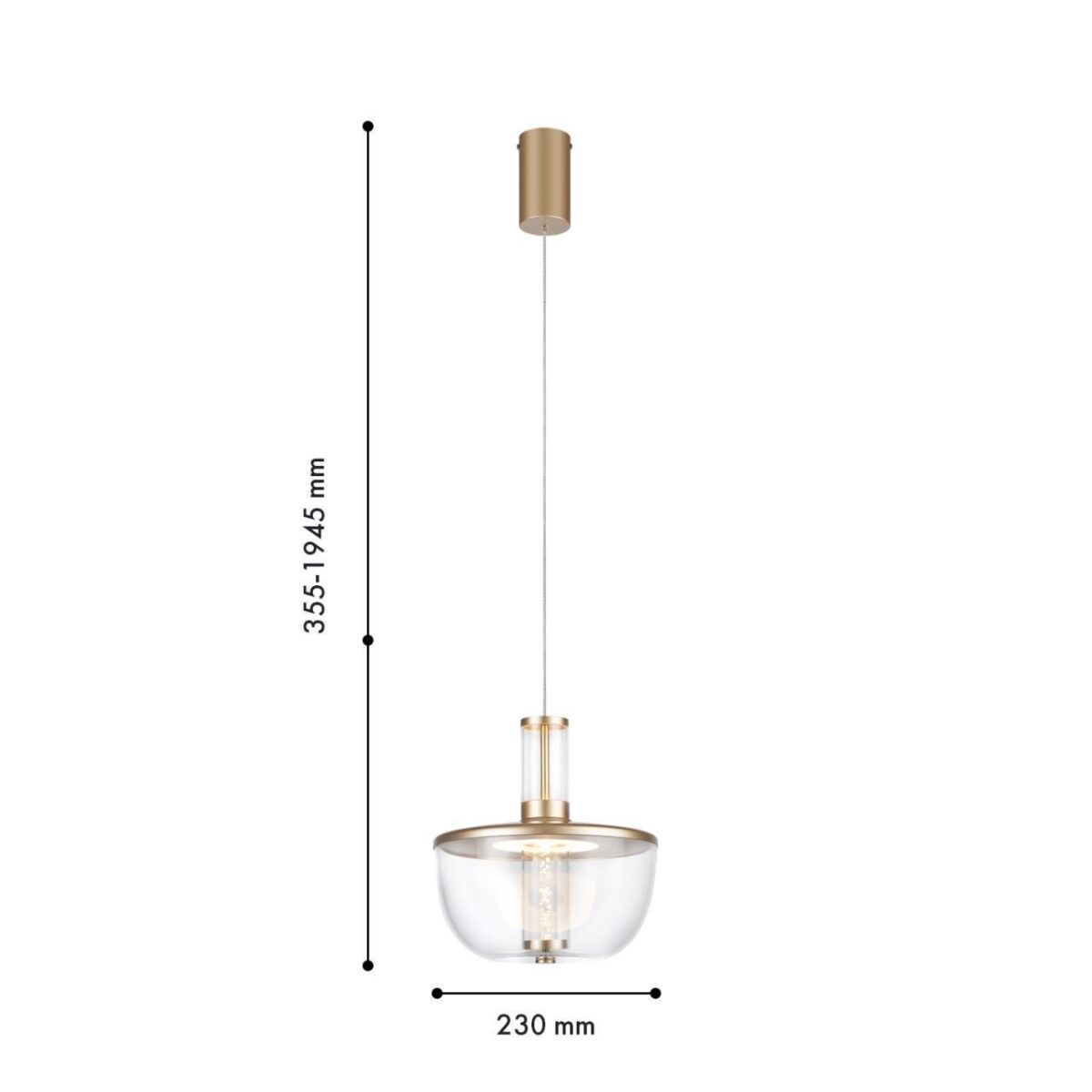 4313-1P, подвес, D230xH355/1945, LEDx12W, 600LM, 4000K, CRI>90, included — изображение 2