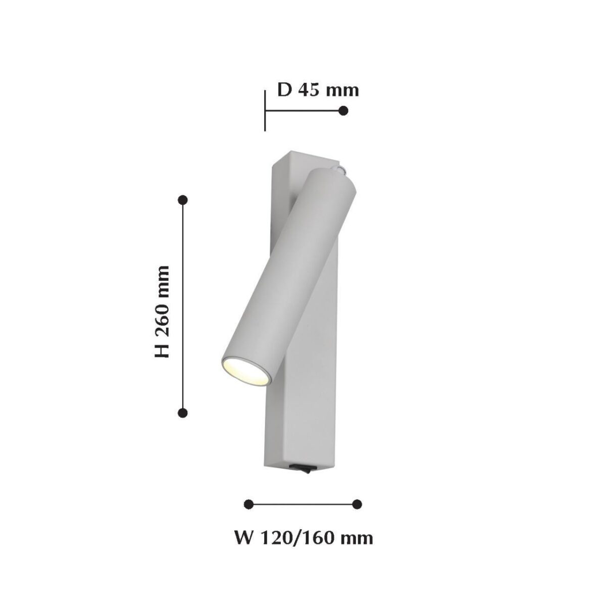 2229-1W, настенный светильник, L260xW45xH100/265, 1xLEDx7W, 560LM, 4000K, included, switch — изображение 3