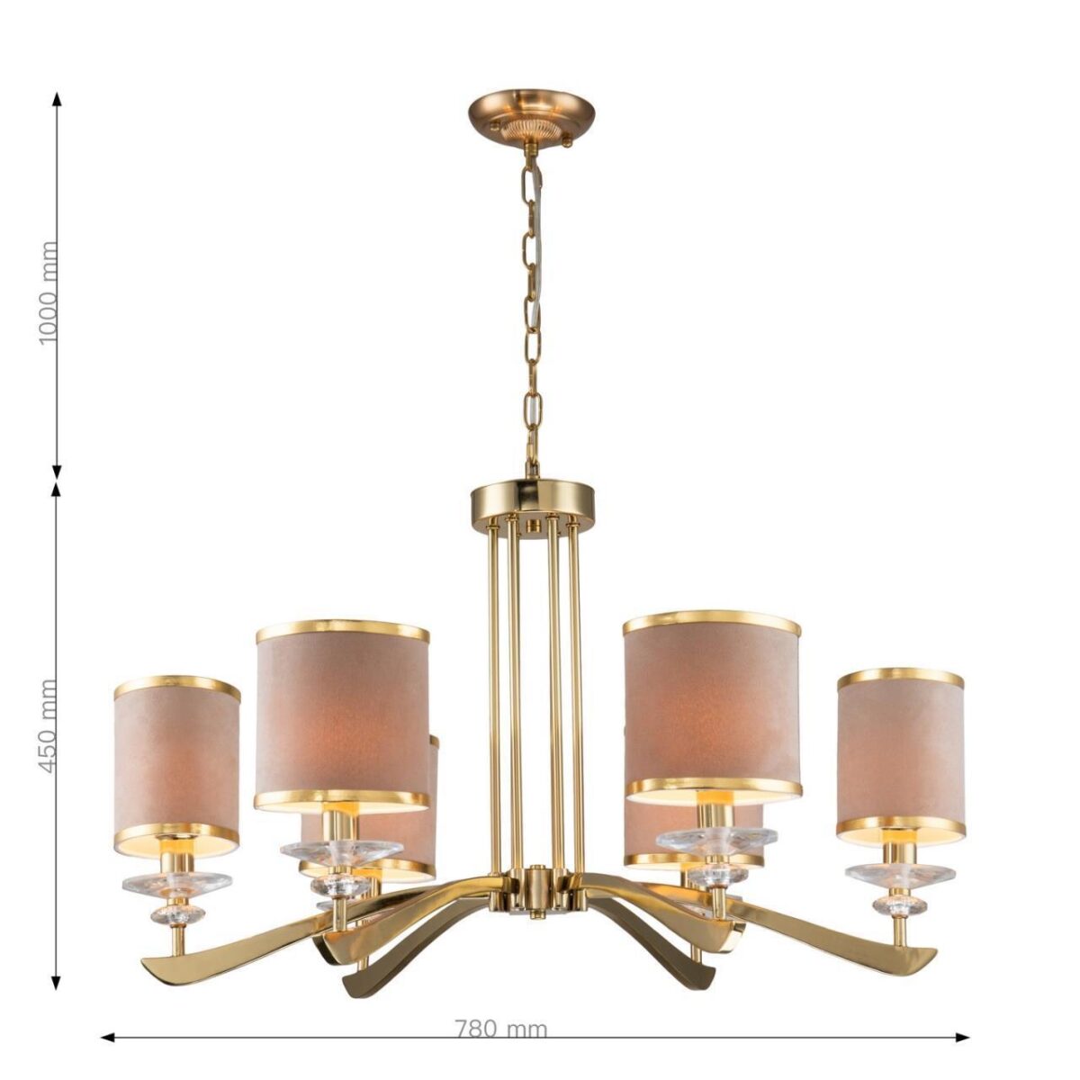 2689-6P, подвесная люстра, D780xH450/1450, 6xE14x40W, excluded — изображение 3