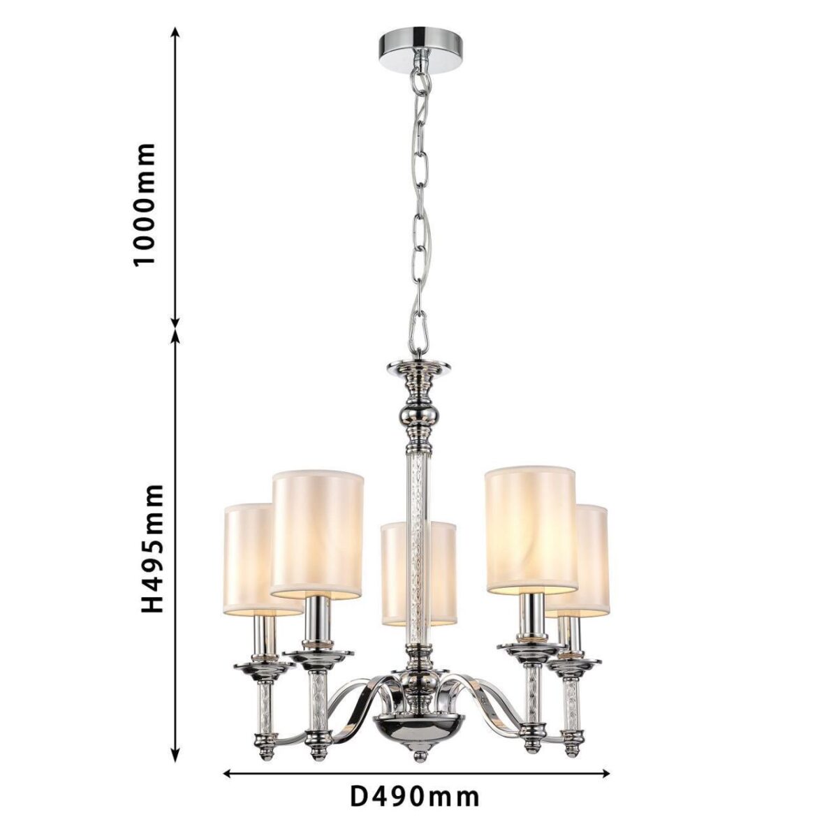 2930-5P, подвесная люстра, D490xH495/1525, 5xE14x40W, excluded — изображение 3