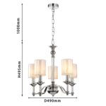 2930-5P, подвесная люстра, D490xH495/1525, 5xE14x40W, excluded — изображение 3