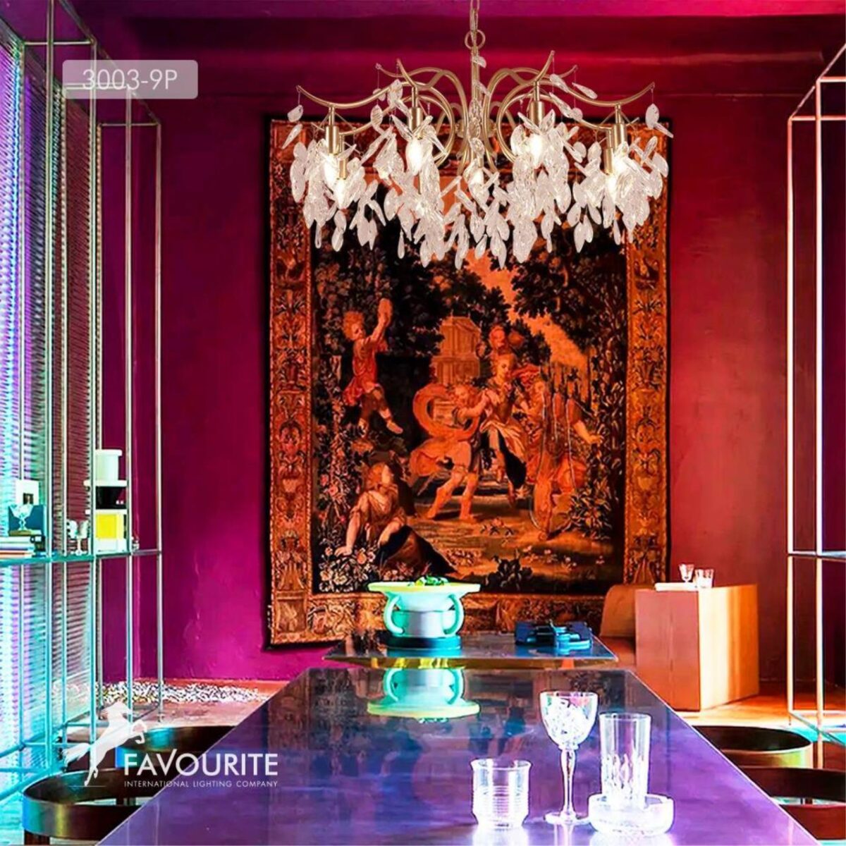 3003-9P, подвесная люстра, D830xH535/1535, 9xE14x40W, excluded — изображение 7